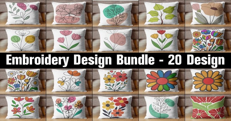 Floral Embroidery Design Bundle (by Graphics BD)