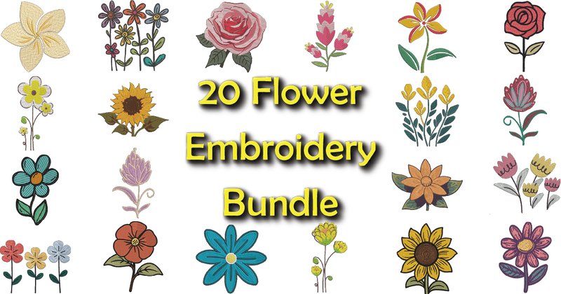 Flower Embroidery Designs Bundle (by Laura's Imperfections)