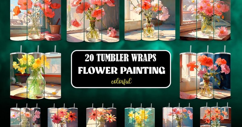 Flower Painting Tumbler Wraps Bundle (by tenrings)