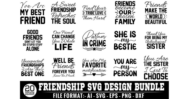 Friendship SVG Design Bundle (by graphics_home)