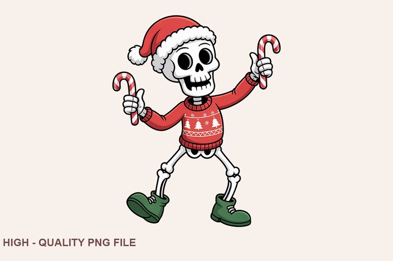 Funny Christmas Skeleton Dance PNG (by crative8112)