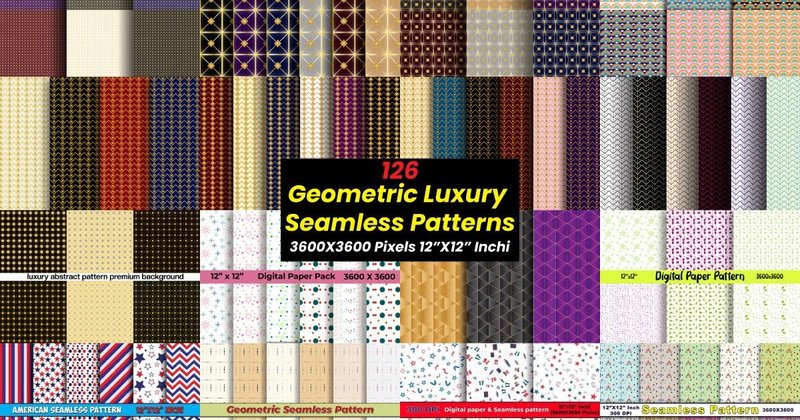 Geometric Luxury Seamless Patterns Bundle (by zohuraakter524)