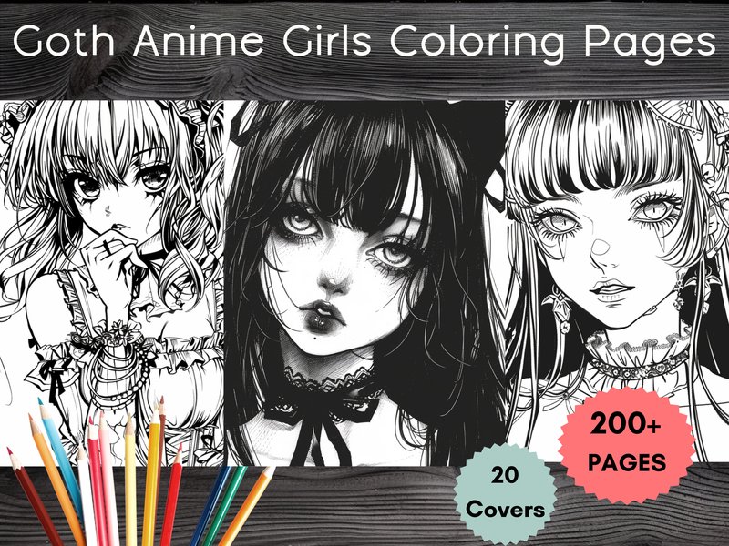 Goth Manga Anime Girls Coloring Pages