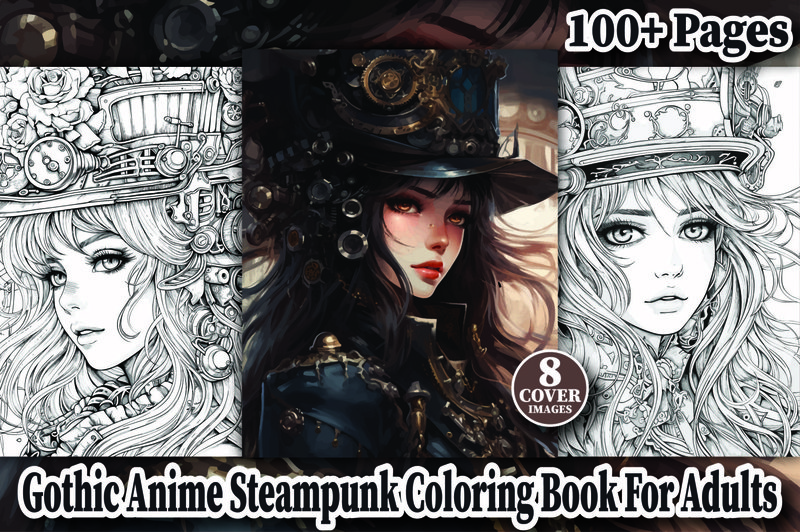 Gothic Steampunk Anime Coloring Pages