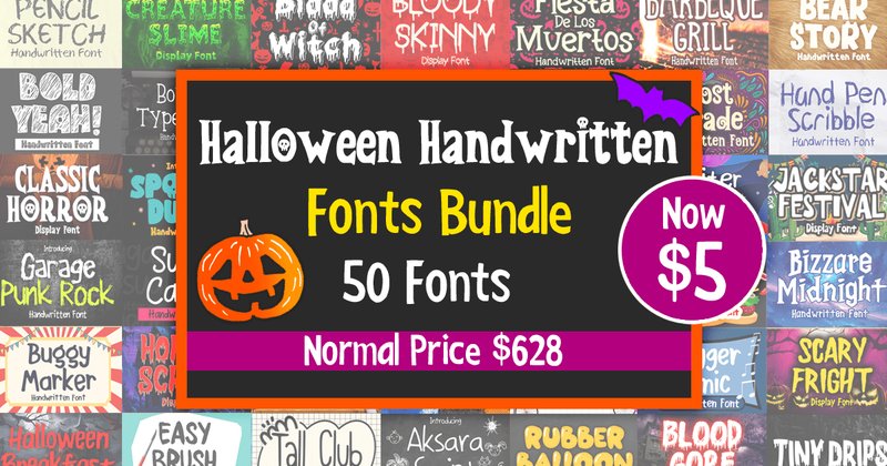 Halloween Handwritten Fonts Bundle (by MVMET)