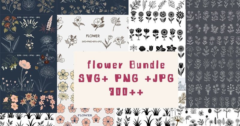 Hand-Drawn Floral SVGs Bundle (by JidapaDesign)