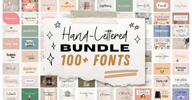 Hand-Lettered Bundle over 100 Fonts (by C Studio)