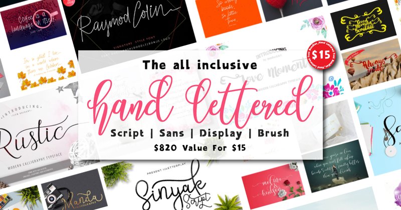 Hand Lettered Font Bundle (by Ijem RockArt)