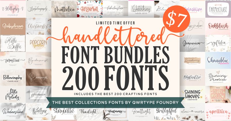 Hand Lettered Font Bundle (by qwrtypefoundry)