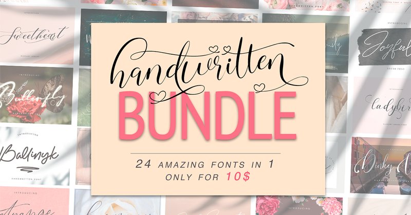 Handwritten Font Bundle (by enyaaa90)