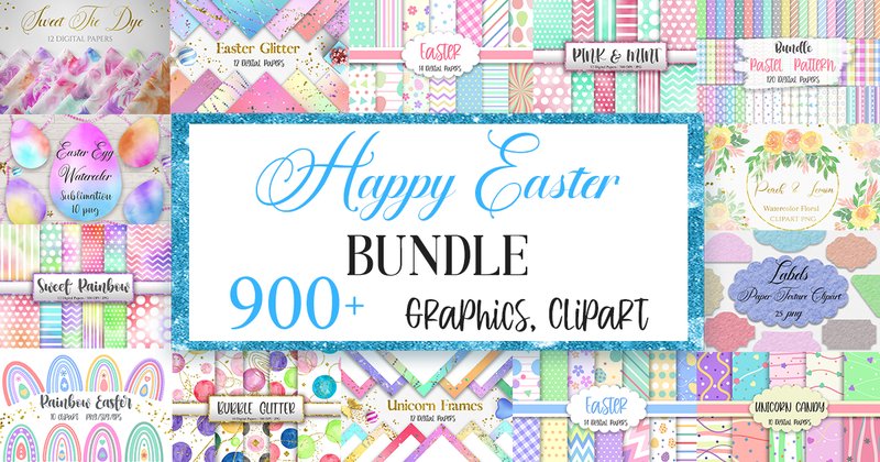 Happy Easter Graphics Bundle (by PinkPearly)