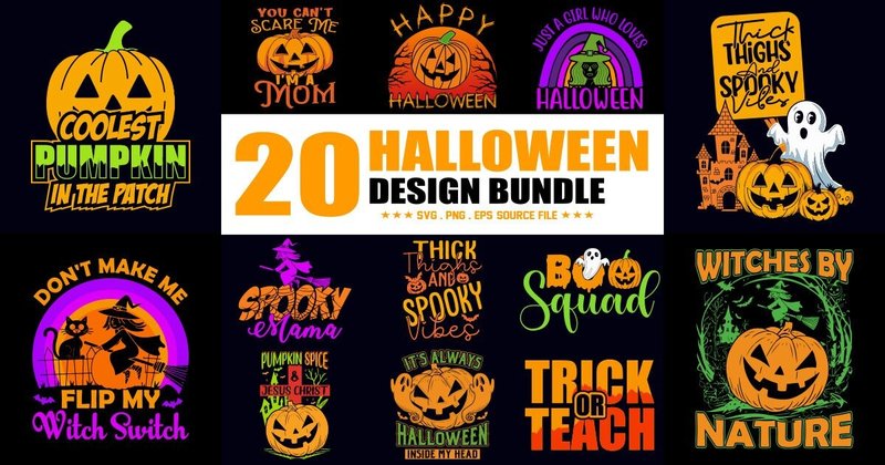 Happy Halloween Vector SVG Design Bundle