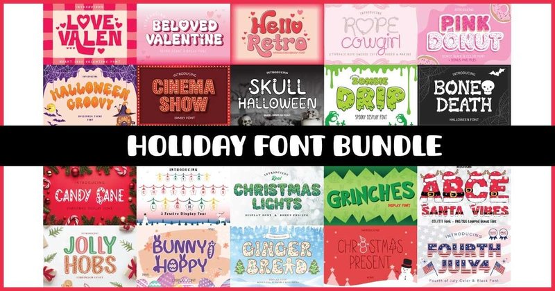 Holiday Font Bundle by SVG Bloom