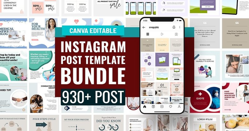 Instagram Post Template Bundle (by SnapyBiz)