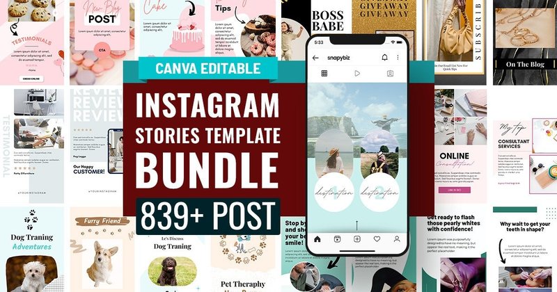 Instagram Story Canva Template Bundle (by SnapyBiz)