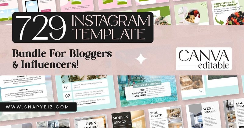 Instagram Template Bundle for Bloggers (by SnapyBiz)