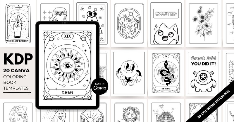 KDP Coloring Books Bundle ♥ Canva (by Mel Kelly Designs)