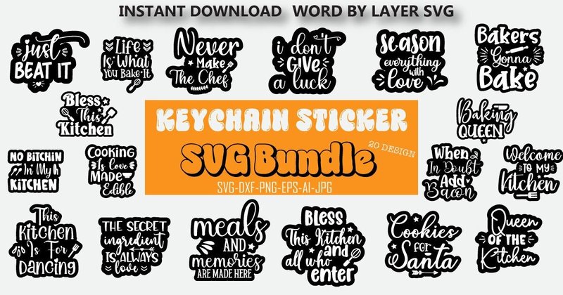 Keychain Sticker SVG Bundle (by MegaSVGArt)