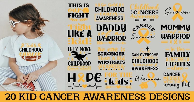 Kid Cancer Awareness SVG Bundle (by DesignHub103)