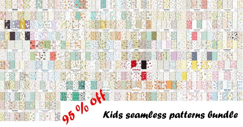 Kids Seamless Patterns Bundle (by tapilipa)