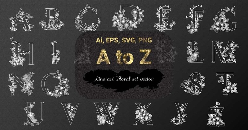 Letter Line Art Floral Set (by Md Sazzad Islam Shohag)