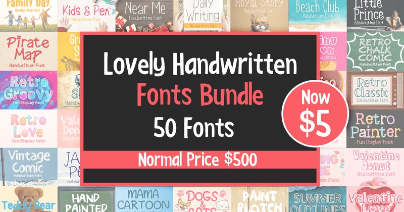 Lovely Handwritten Fonts Bundle (by MVMET)