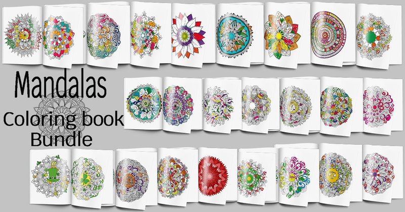 Mandalas Coloring Book Bundle (by SunnyColoring)