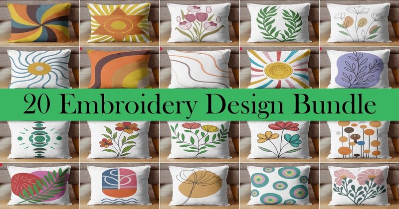 Minimalist Embroidery Designs Bundle (by Graphics BD)