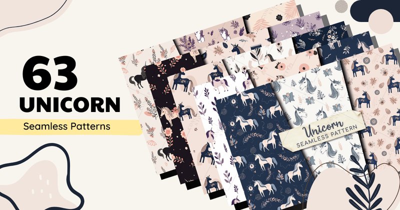 Minimalist Unicorn Seamless Patterns Bundle (by Conceptty)