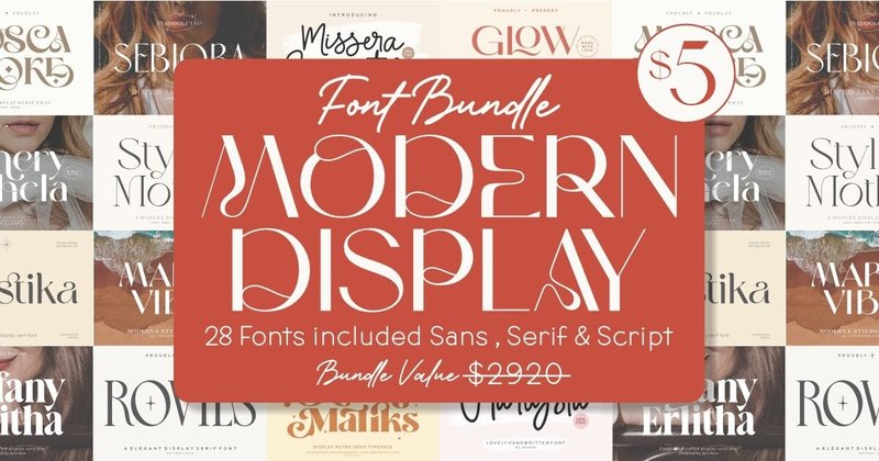 Modern Display Font Bundle (by Keithzo (7NTypes))