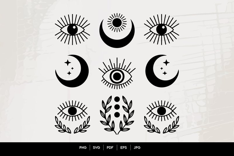Mystic Eye and Moon SVG Bundle