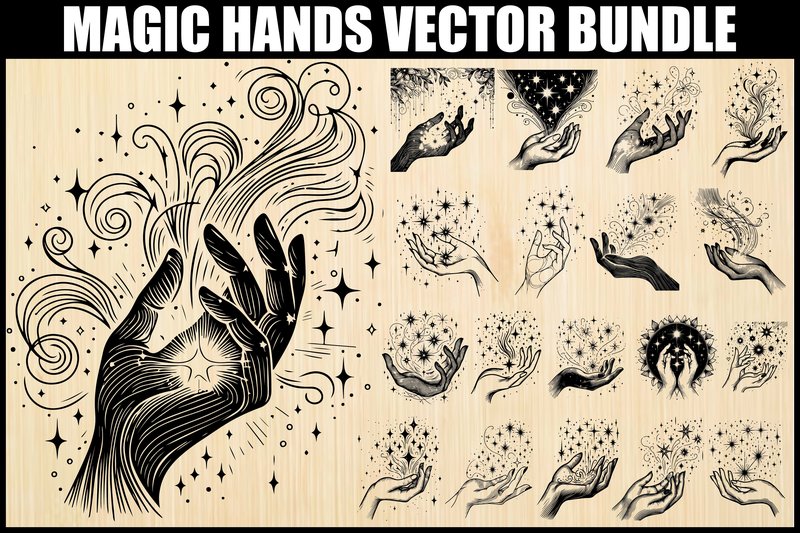 Mystical Magic Hands Vector Bundle