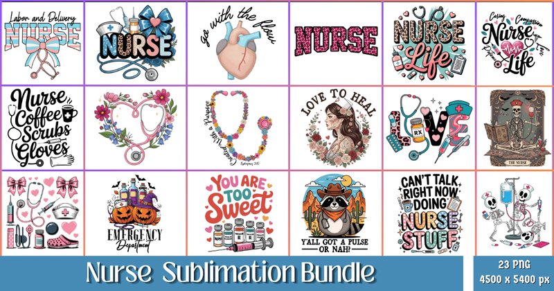 Nurse PNG Sublimation Bundle (by PixelCraft25)