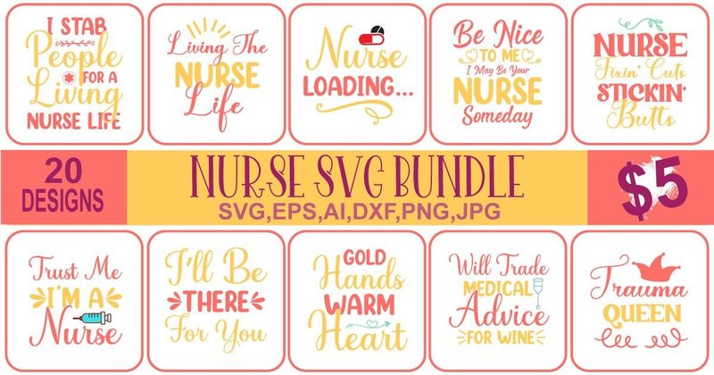 Nurse SVG Bundle Vol. 4 (by SVGForGraphics)