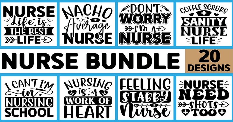 Nurse SVG T-Shirt Designs Bundle (by MK_Design Store)