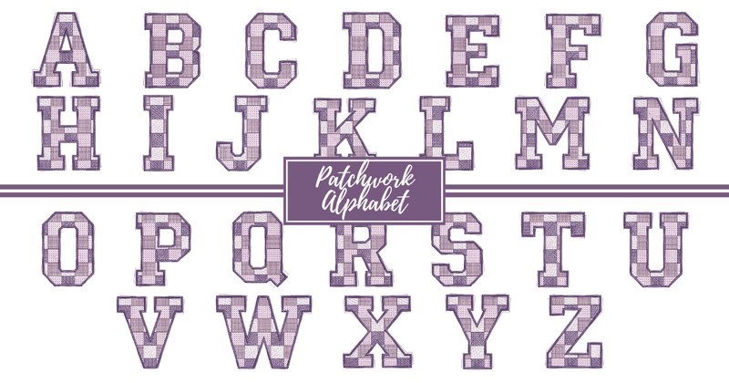 Patchwork Alphabet Embroidered Bundle (by kewteepieshop)