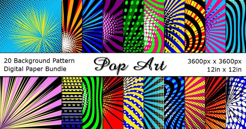 Pop Art Digital Paper Scrapbook Bundle (by ArtByTroy)