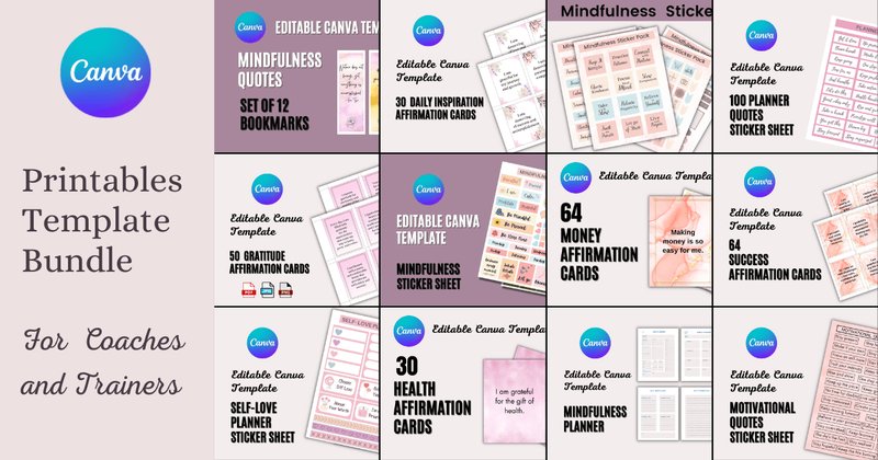 Printables Template Bundle for Coaches and Trainers (by Dreamwings Creations)