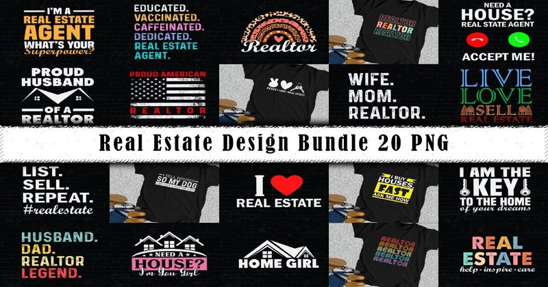 Real Estate T-Shirt Sublimation Bundle (by vecstockdesign)