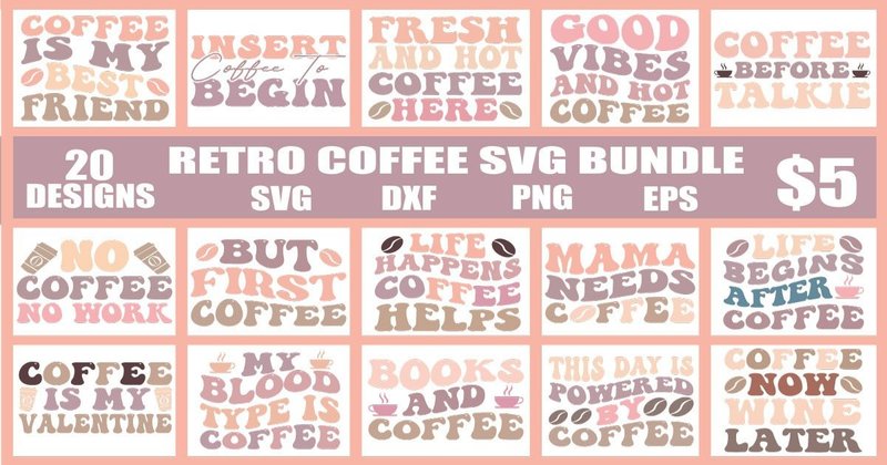 Retro Coffee SVG Bundle (by ranaStore_432)
