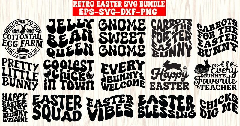 Retro Easter SVG Bundle (by Rk_Store)