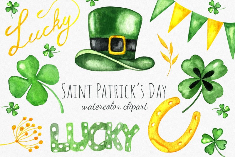 Saint Patricks Day. Holiday Clipart (by RedDotsHouse)