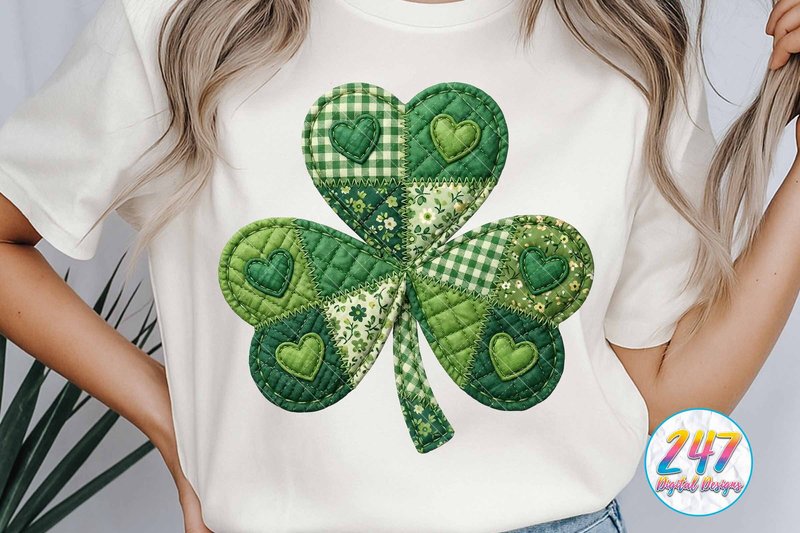 Saint Patricks Day Patchwork Shamrock (by 247DigitalDesigns)