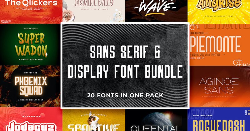 Sans Serif & Display Font Bundle (by StringLabs)