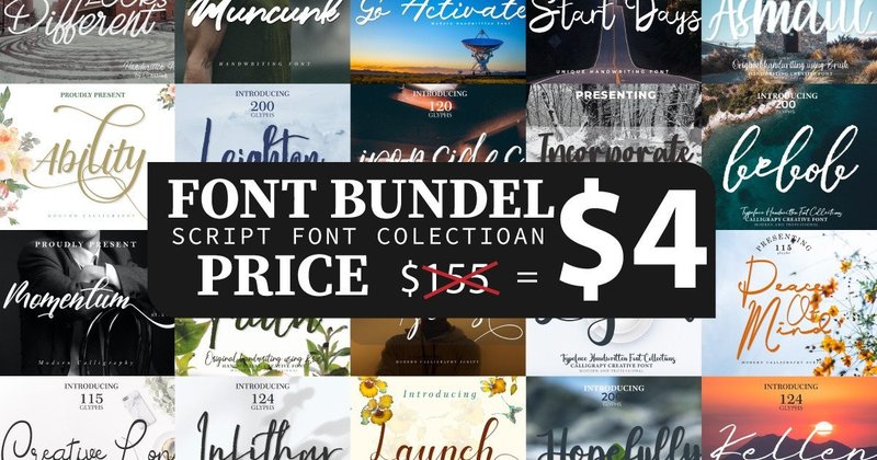 Script Font Collection Bundle