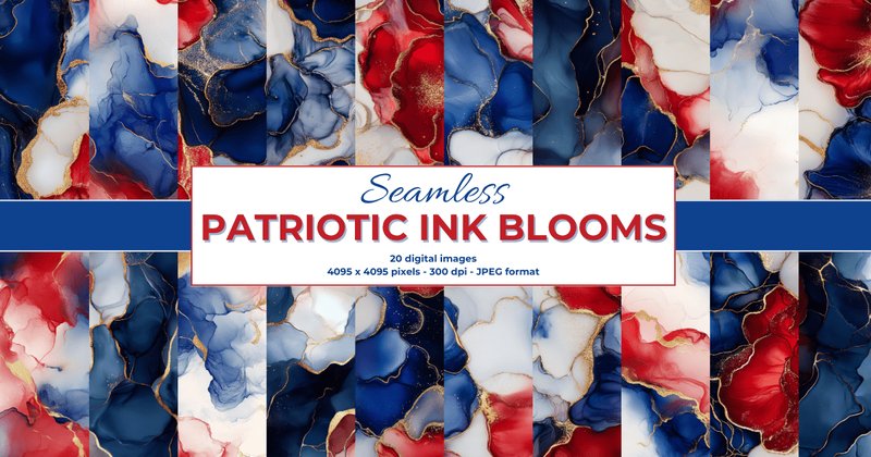 Seamless July 4th Digital Paper Bundle (by Esch Creative)