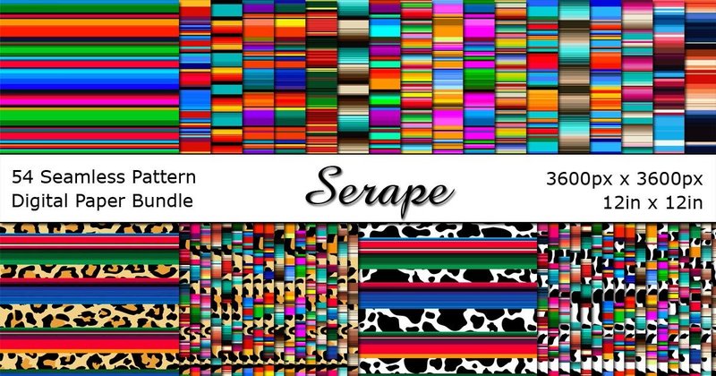 Serape Digital Paper Scrapbook Bundle (by ArtByTroy)