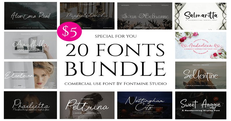 Signature & Handwritten Fonts Bundle (by fontminestudio)