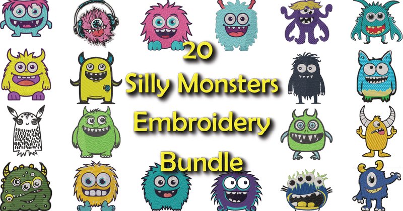 Silly Monsters Embroidery Bundle (by Laura's Imperfections)