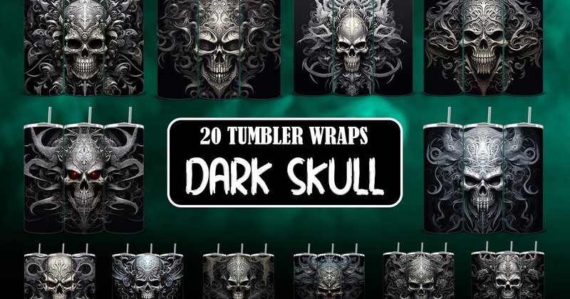 Skull Tumbler Wraps Bundle (by tenrings)